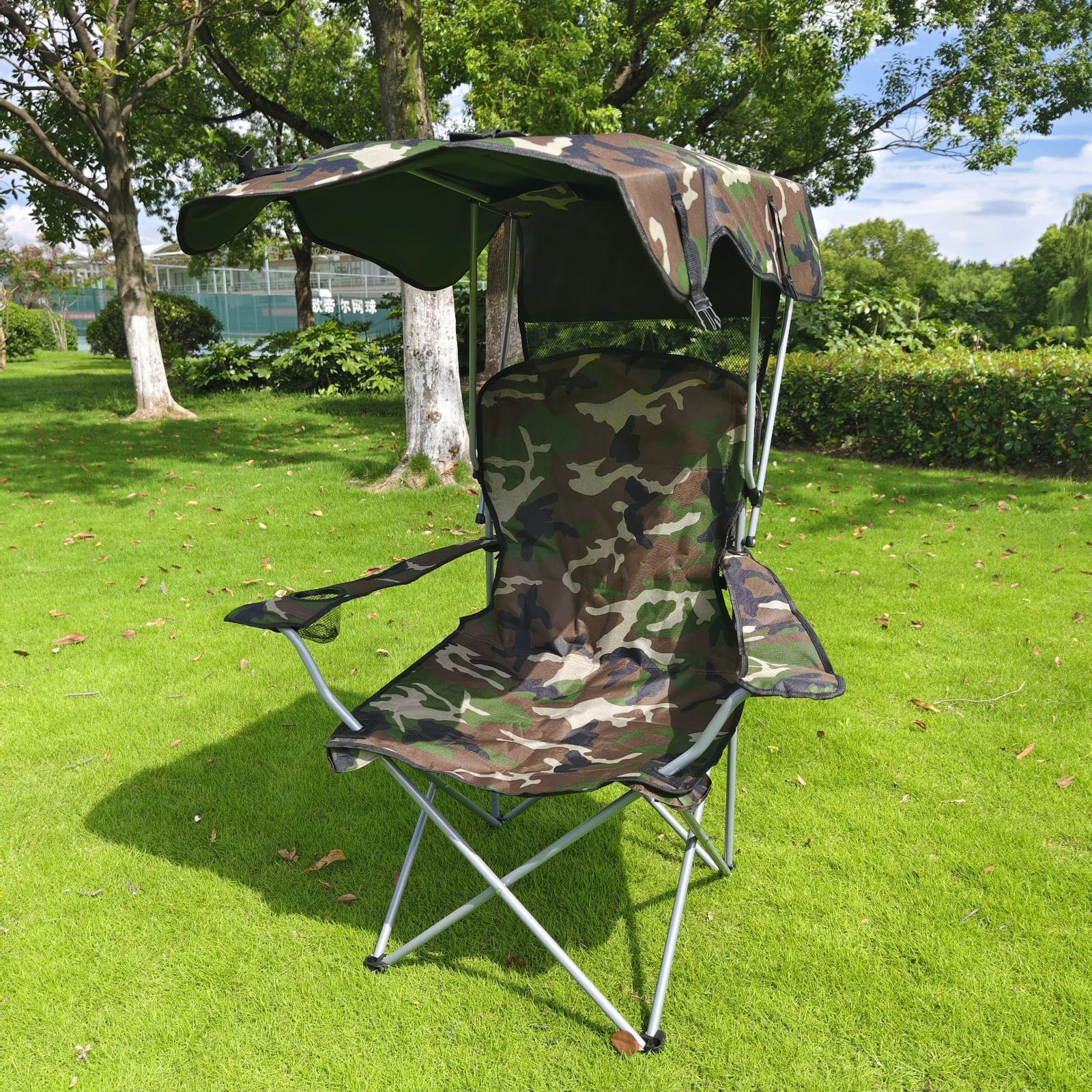 Outdoor Products Folding Chair Portable Folding Beach Chair with Awning Chair Folding Chair Camping Stall Chair Wholesale