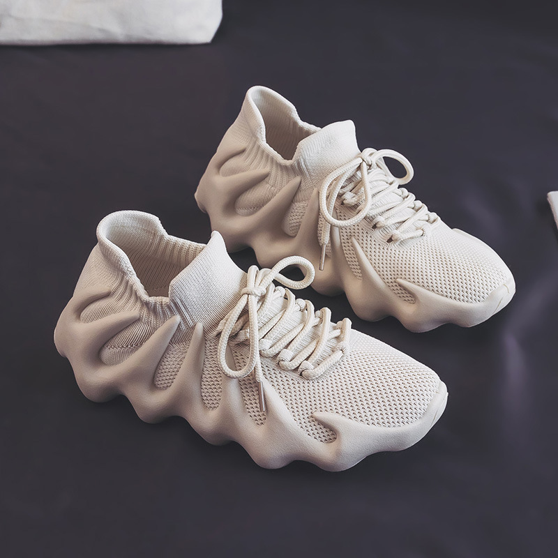 2022 Summer New Breathable Casual Running Shoes Volcano Socks Shoes Men's 450 Lovers Flying Woven Coconut Shoes Women