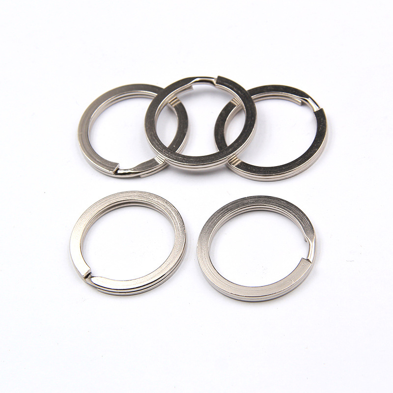 Wholesale metal plating key ring chain multi-color multi-size 30mm iron flat ring key chain diy