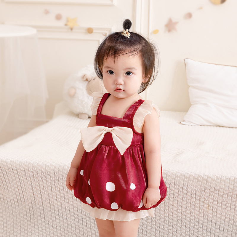 Baby Summer New Arrival dress Baby Girl Korean Princess Sling Skirt One Year Old Dress 3153