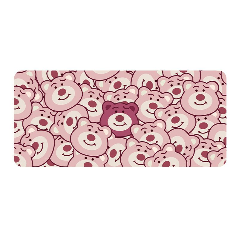 Cute Strawberry Bear Super Large Mouse Pad Girl Heart Learning Office Dormitory Home Cartoon Table Mat Keyboard Mat