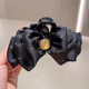 Black (gold standard square) satin wave dot cloud clip