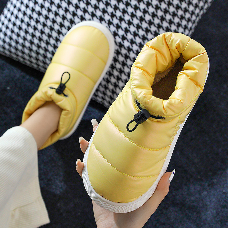 Cotton slippers down winter household women's indoor home cotton shoes bag with thick bottom to step on excrement feeling wholesale batch