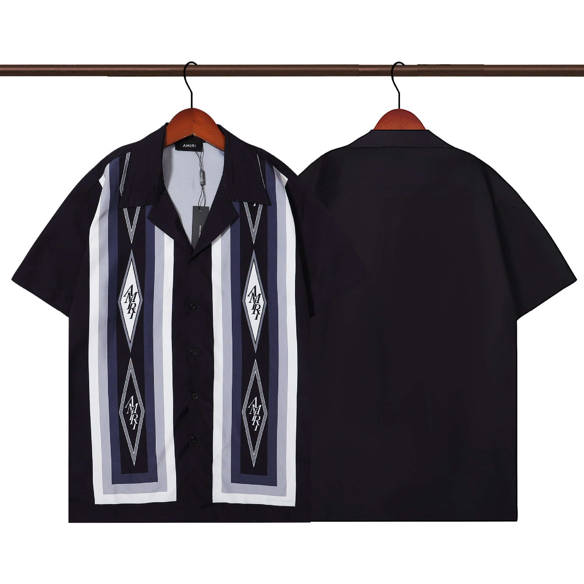 A variety of men's short-sleeved shirt fashion brand summer beach shirt Amiri printed letters men's lapel shirt
