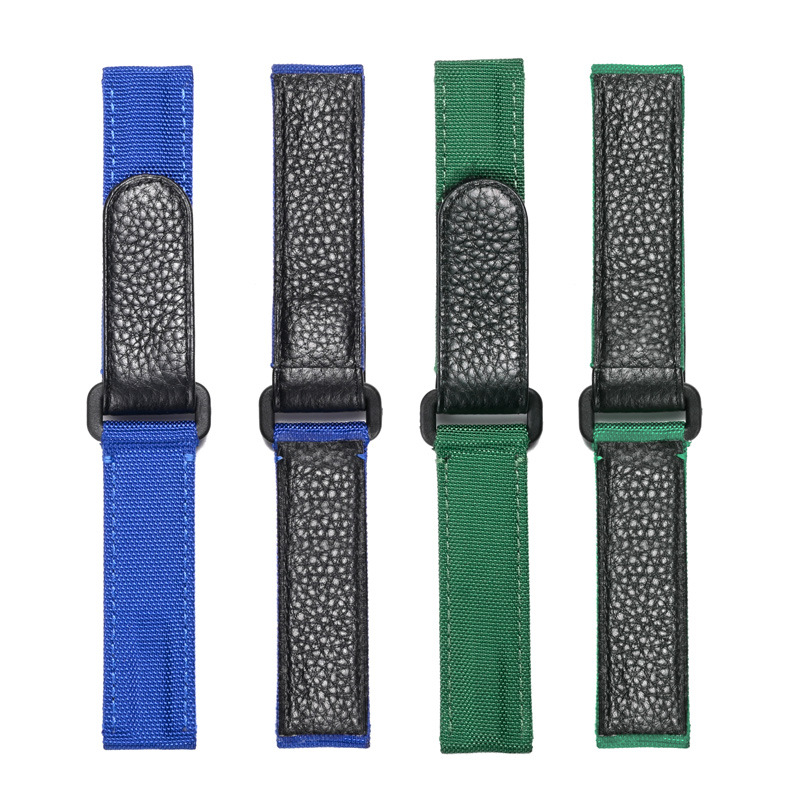 Nylon cloth first layer cowhide reverse buckle Velcro strap suitable for ditona watch bracelet accessories in stock 20mm
