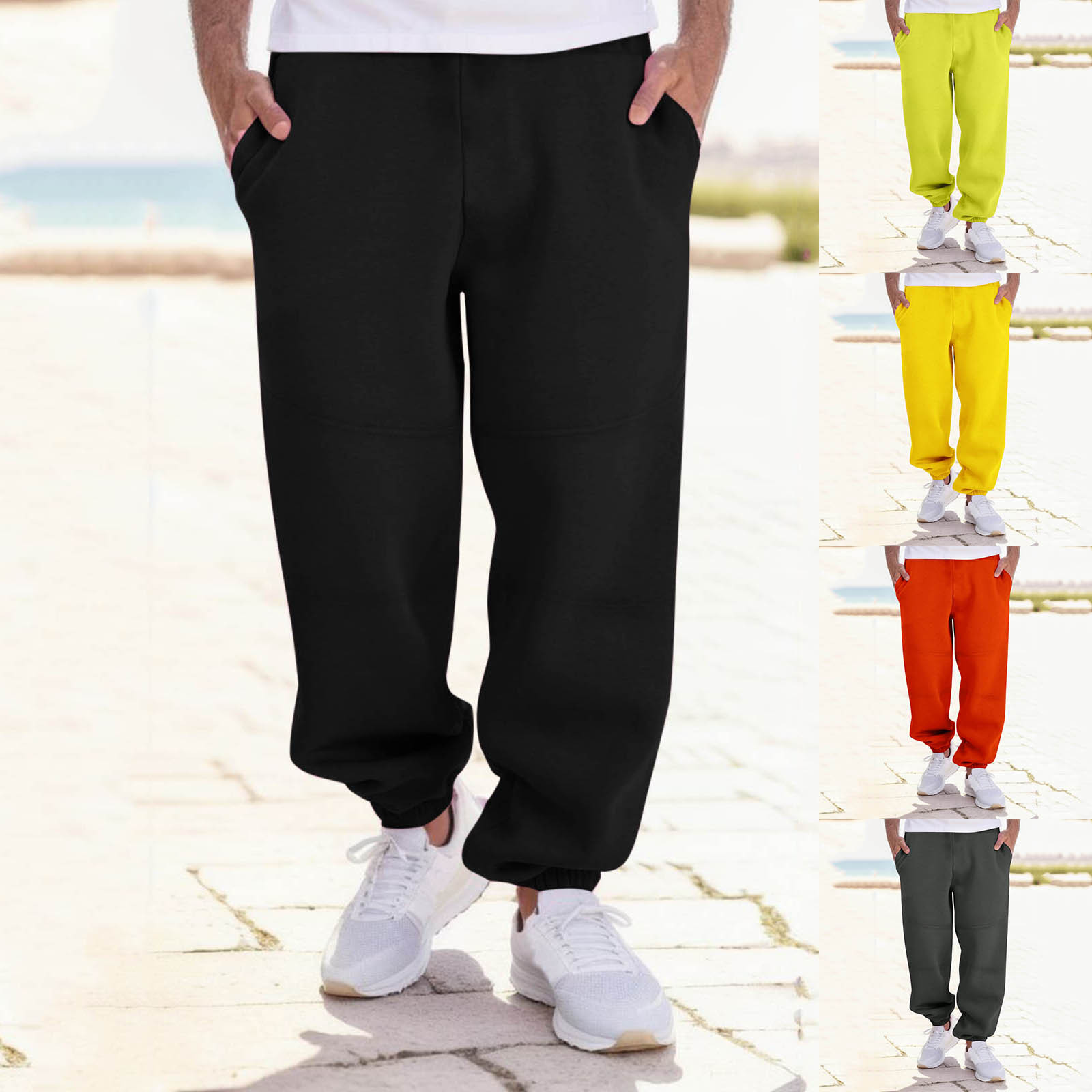New Men's autumn and winter stitching training sports trousers men's sports fitness pants plus size men's sweatpants [European size]]