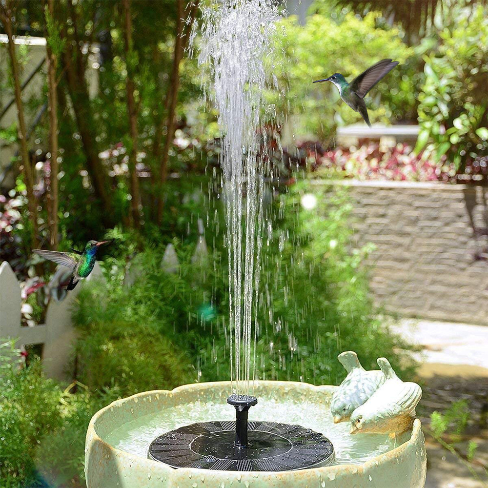 New solar water fountain outdoor pool floating fountain bird bath fountain pump courtyard garden water feature fountain light
