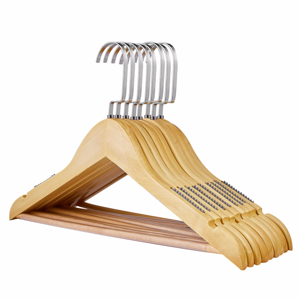 Seamless Clothes Hanging Clothes Rack Wooden Clothes Hanging Clothing Store Clothes Hanging Solid Wood Non-slip Wooden Hangers Wholesale