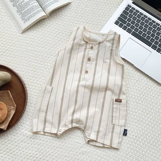 Ins Baby Clothes 2025 Korean Style Summer Sleeveless Climbing Wear for Boys and Girls Newborn Summer Vest