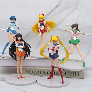 Anime Water Ice Moon Beautiful Girl Warrior Second Dimension Beauty Hand Ornaments Model Doll Trendy Play Birthday Gift