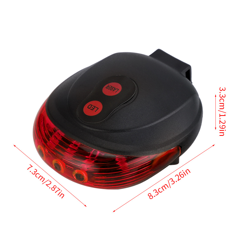 Bicycle parallel line laser taillight 5led safety warning night riding light portable quick release battery rear taillight