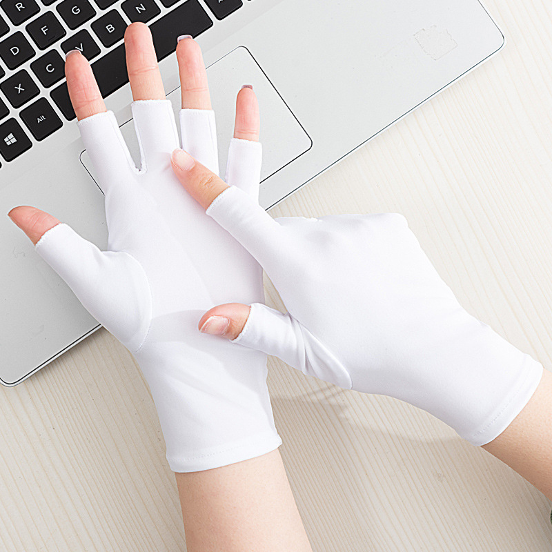 Female half finger White -1 pair