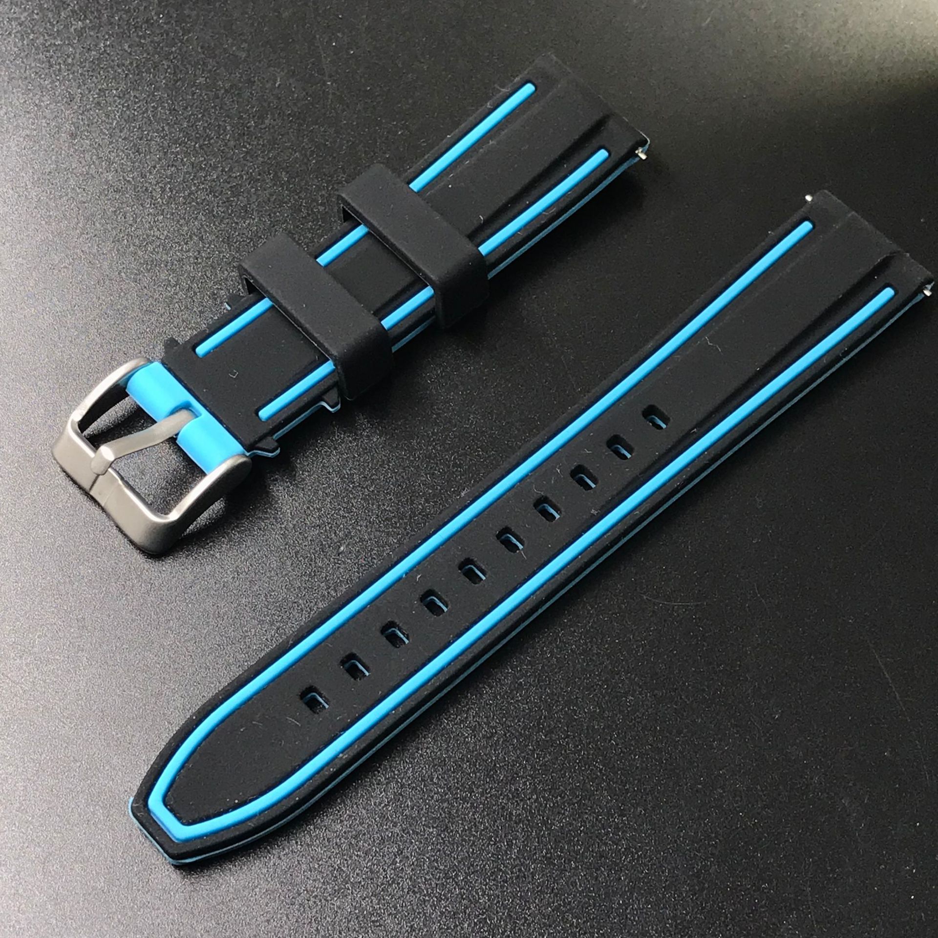 Black face light blue bottom