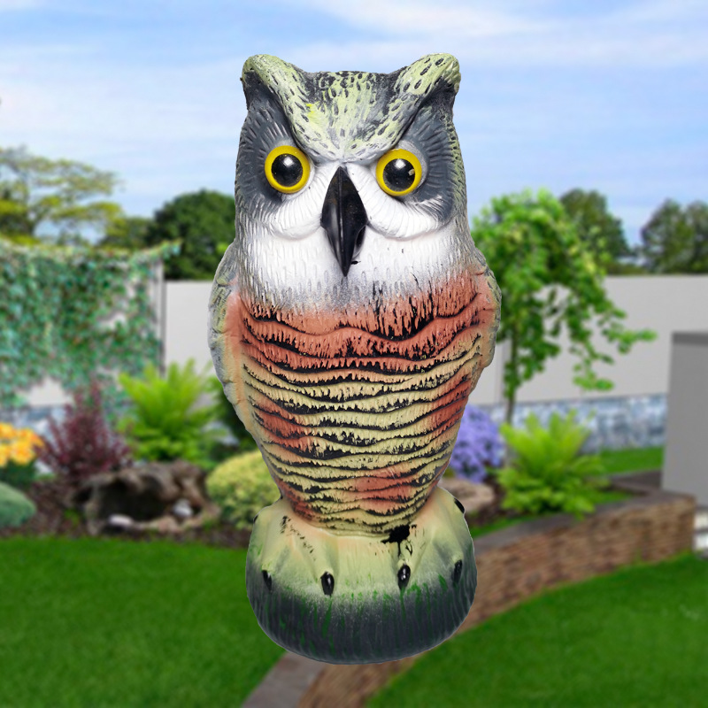 Amazon simulation Owl garden garden decoration imitation bird Owl drive mouse Owl model Sound