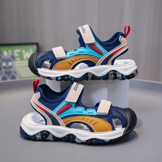 Children's Sandals Boys 2024 New Summer Handsome Non-slip Sports Sandals Soft Bottom Boys Beach Shoes Large Children