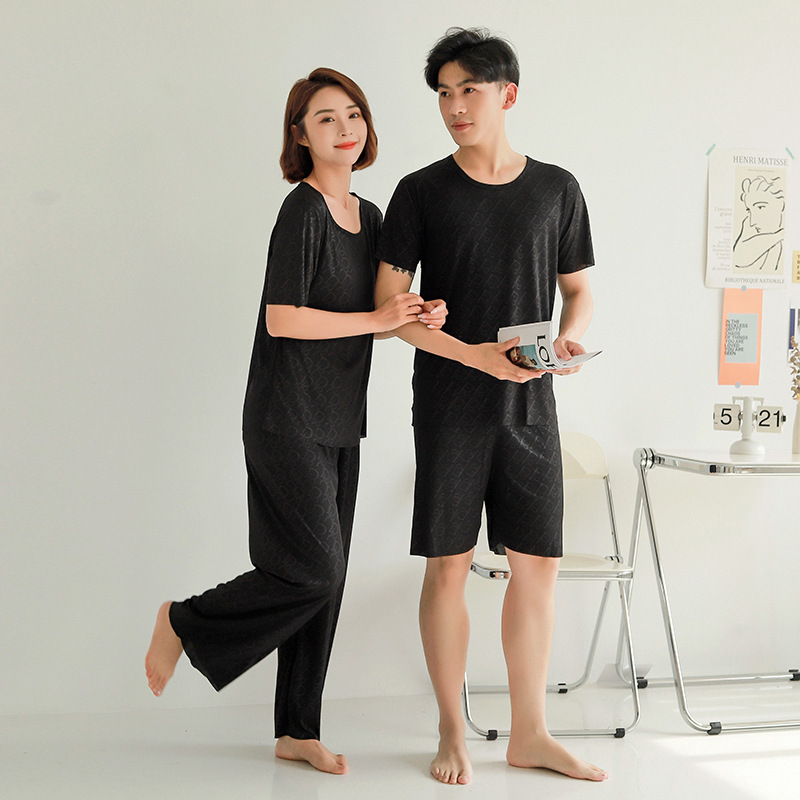 New Summer Ice Cool Women's Casual Suit Thin Fashionable Home Clothes 2 Pieces Suit Men's Quick-drying Sports Set