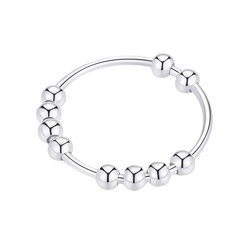 Xinghe Amazon Explosions Cross-border Titanium Steel Decompression Ring Personalized Simple Creative Rotating Bead Jewelry