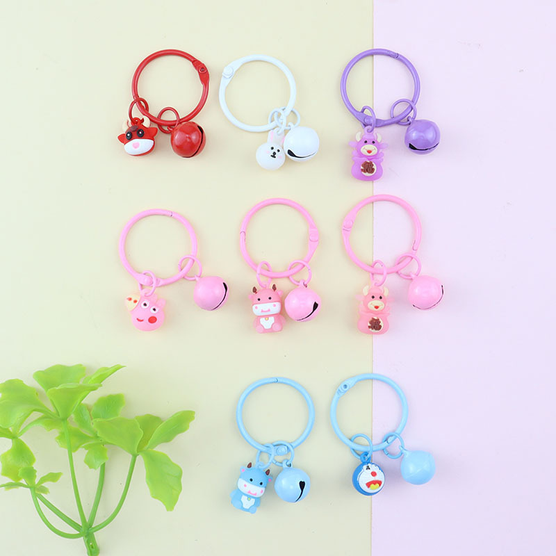 40 color flower bell suit small gift Korean color soft rubber small flower bell no packaging key ring pendant ornaments