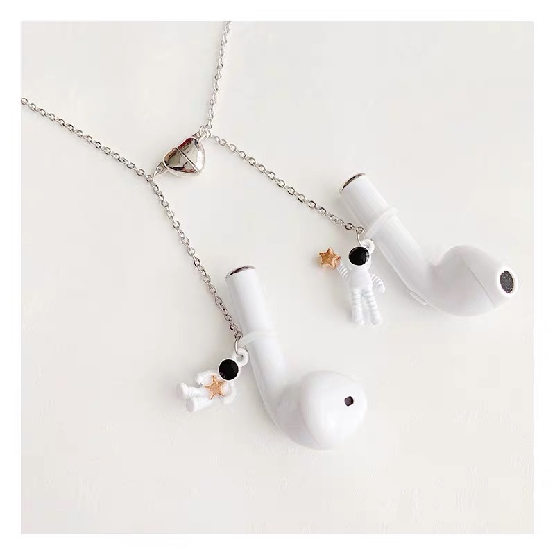 Fashion Bluetooth Headset Anti-lost Chain Astronaut Magnetic Necklace Women Cartoon Cute Headset Universal Anti-lost Artifact