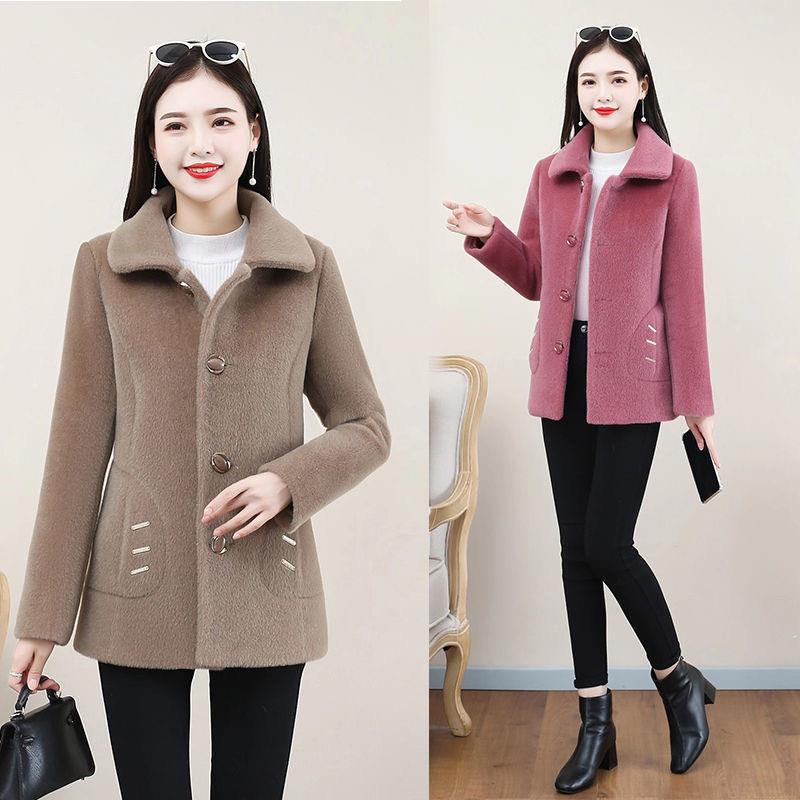 2022 Winter New Thickened Lamb Wool Coat Women's Large Size Korean-style Slimming Fur One-piece Particles Velvet Coat_voghion.com