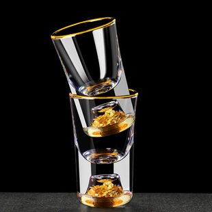 Gold Foil Liquor Glass Crystal Glass Liquor Dispenser Household Bullet Cup Single Pot One Cup One Cup Strong Wine Glass