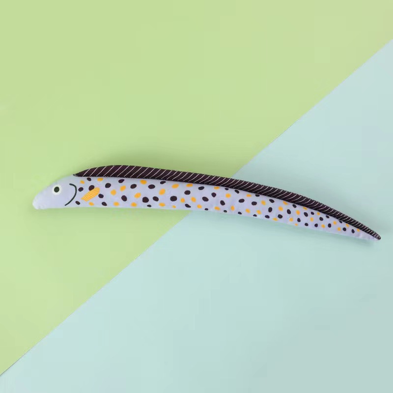 New pet toy cat toy eel canvas mint fish funny cat molar self-Hi ringing paper toy funny cat stick