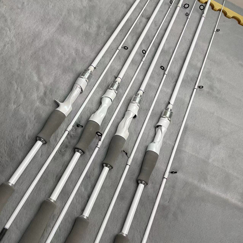 Cross-border Fishing Rod White Luya Rod suit adjustable gun handle water drop wheel straight handle spinning wheel Luya Rod delivery