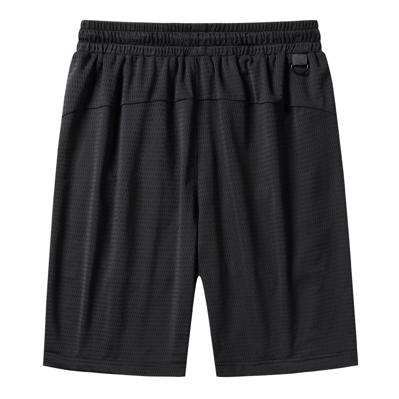 Summer Ice Silk Casual Shorts Men's Air Conditioning Pants Large Size Elastic Trousers Sports Half-length Pants Quick-drying Pants Mesh Nine