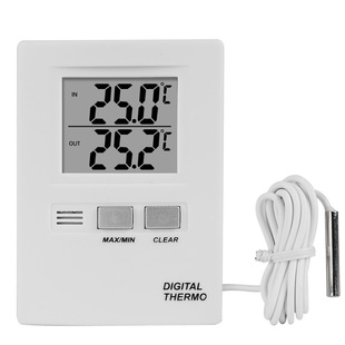 Wall-mounted indoor and outdoor digital display dual-channel electronic thermometer storage temperature monitor