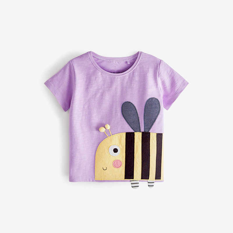 Little maven children's T-shirt 2023 Summer new cartoon top cotton round neck sweat-absorbent girls T-shirt