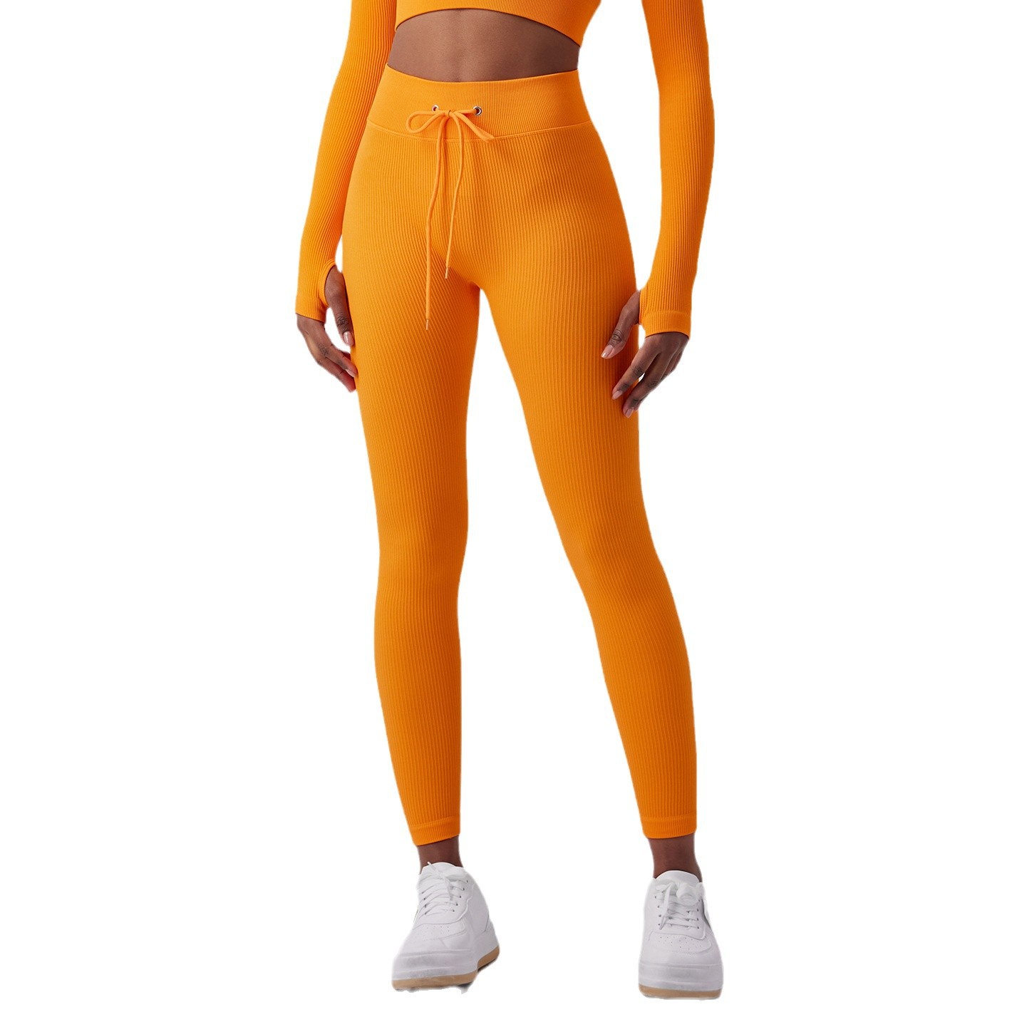[Zhejiang brocade] European and American adjustable rope yoga pants women's outer hip fitness yoga pants peach hip sports pants