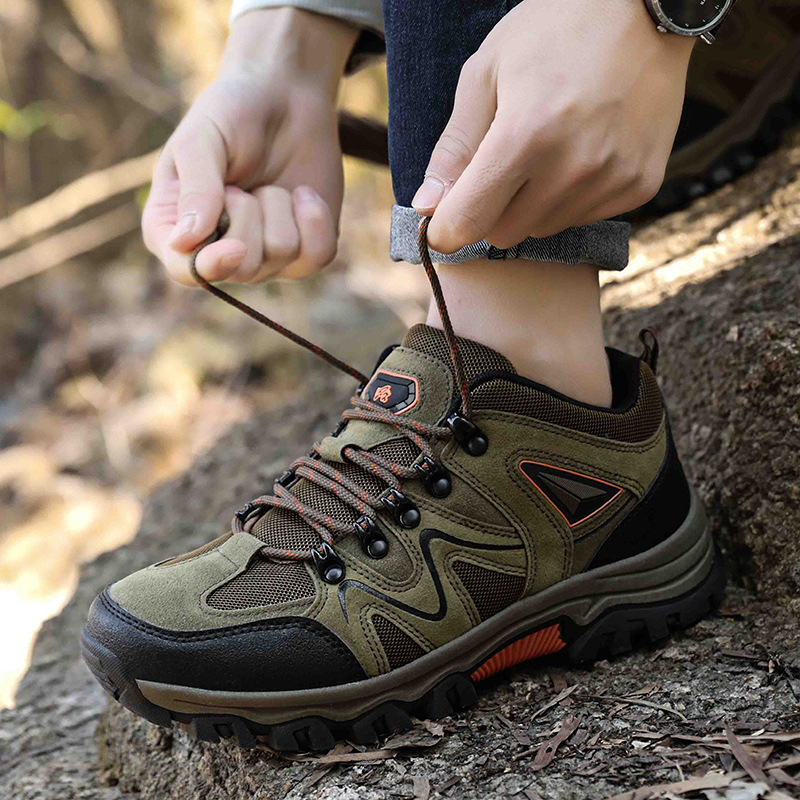 Cross-border 2024 Spring and Autumn New Low-top Lace-up Hiking Shoes Men's Outdoor Shoes plus size Cross-country Hiking Shoes Travel Shoes