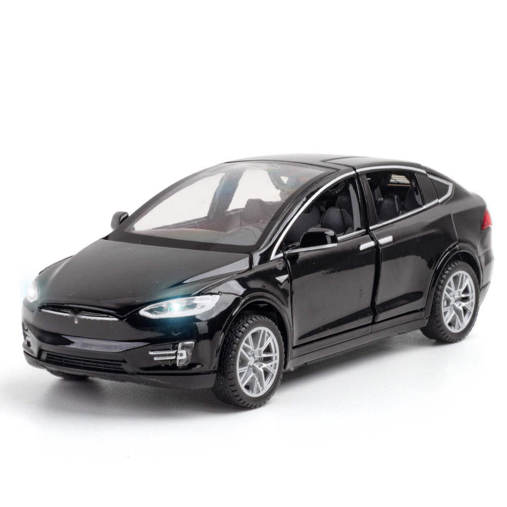 （散裝）仿真1比32特思拉MODELX90純電汽車模型跨境速賣通WISH