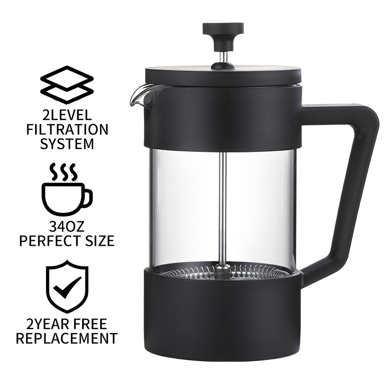 seecin American French Press High Borosilicate Glass Coffee Appliances Household Hand Coffee Pot Tea Maker Manufacturers