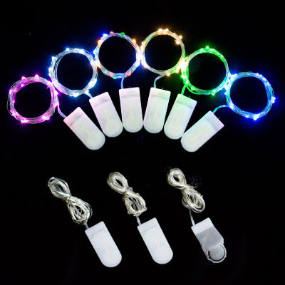 1m2 meter LED copper wire light string cake decoration button light string flowers gift copper wire light string 2032 gift box Light Wire