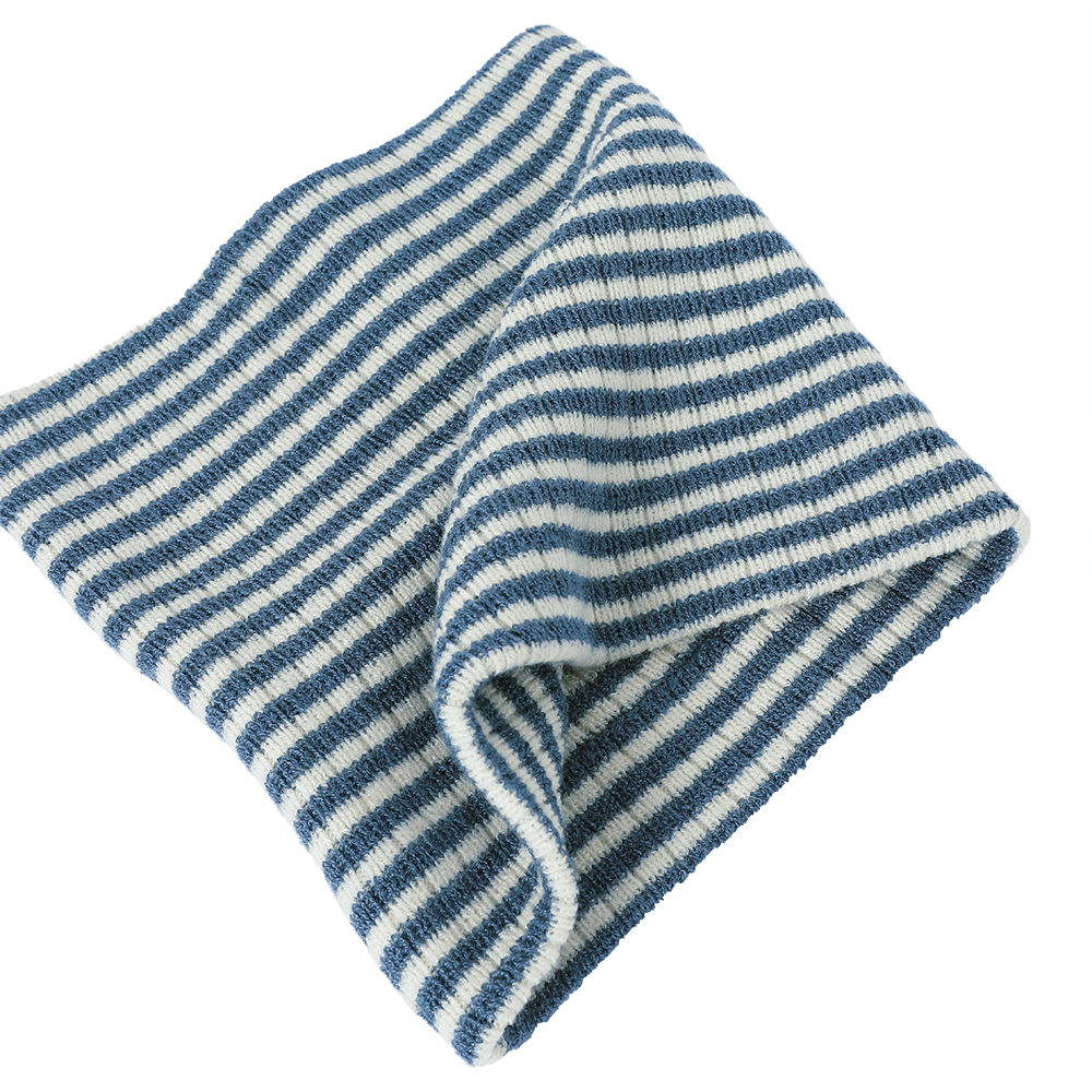 New striped collar autumn and winter warm scarf knitted all-match solid color neck protection fashionable thin cycling style collar
