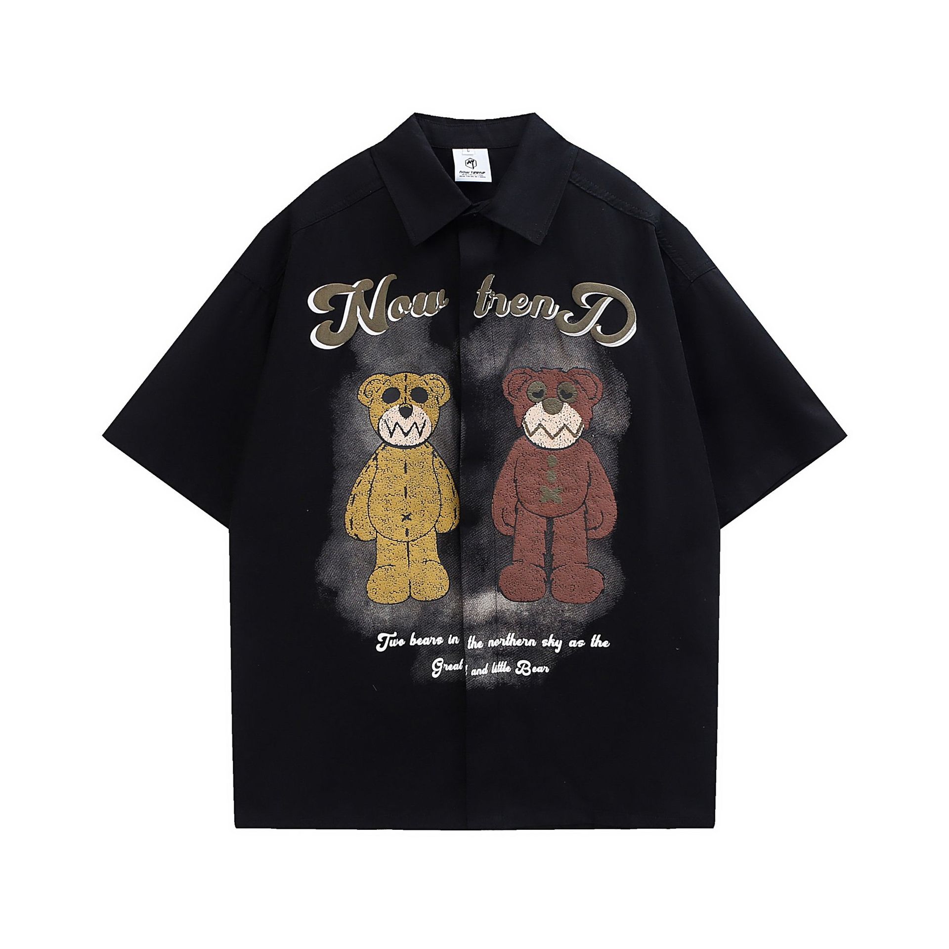 32 Pure Cotton Washable European and American Hip Hop Letter Short Sleeve Shirt Men's and Women's Fashion Brand bf Lazy Style Couple Casual Shirt