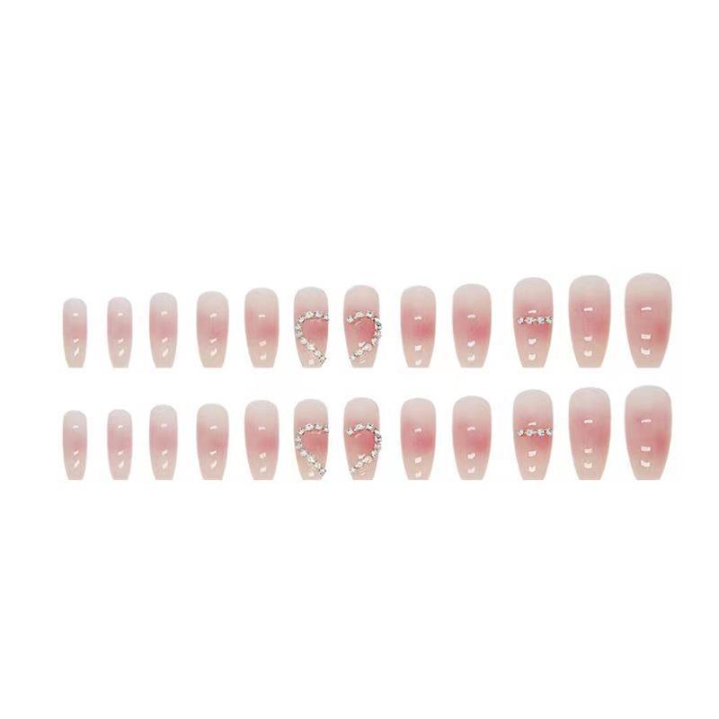 Wearing nail patch blush nail Net Red love spell drill fake nail stick wearable nail long nail wholesale