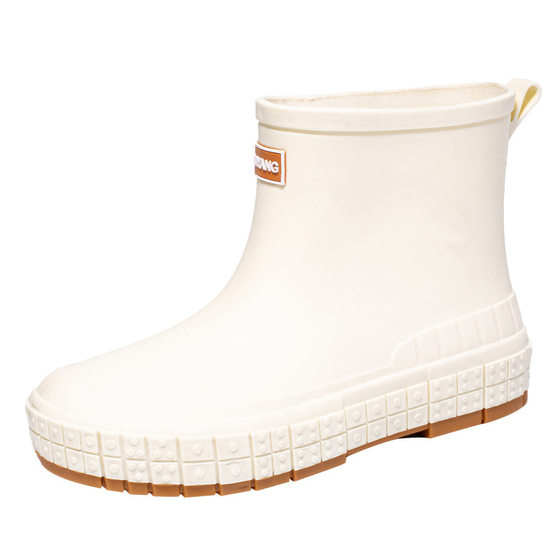 Women's Rain Boots with Soft Sole New Arrival Korean Style Short Water Shoes Waterproof Non-Slip Flat Rubber Shoes Fashionable Outer Wear Mid-Length Rain Boots