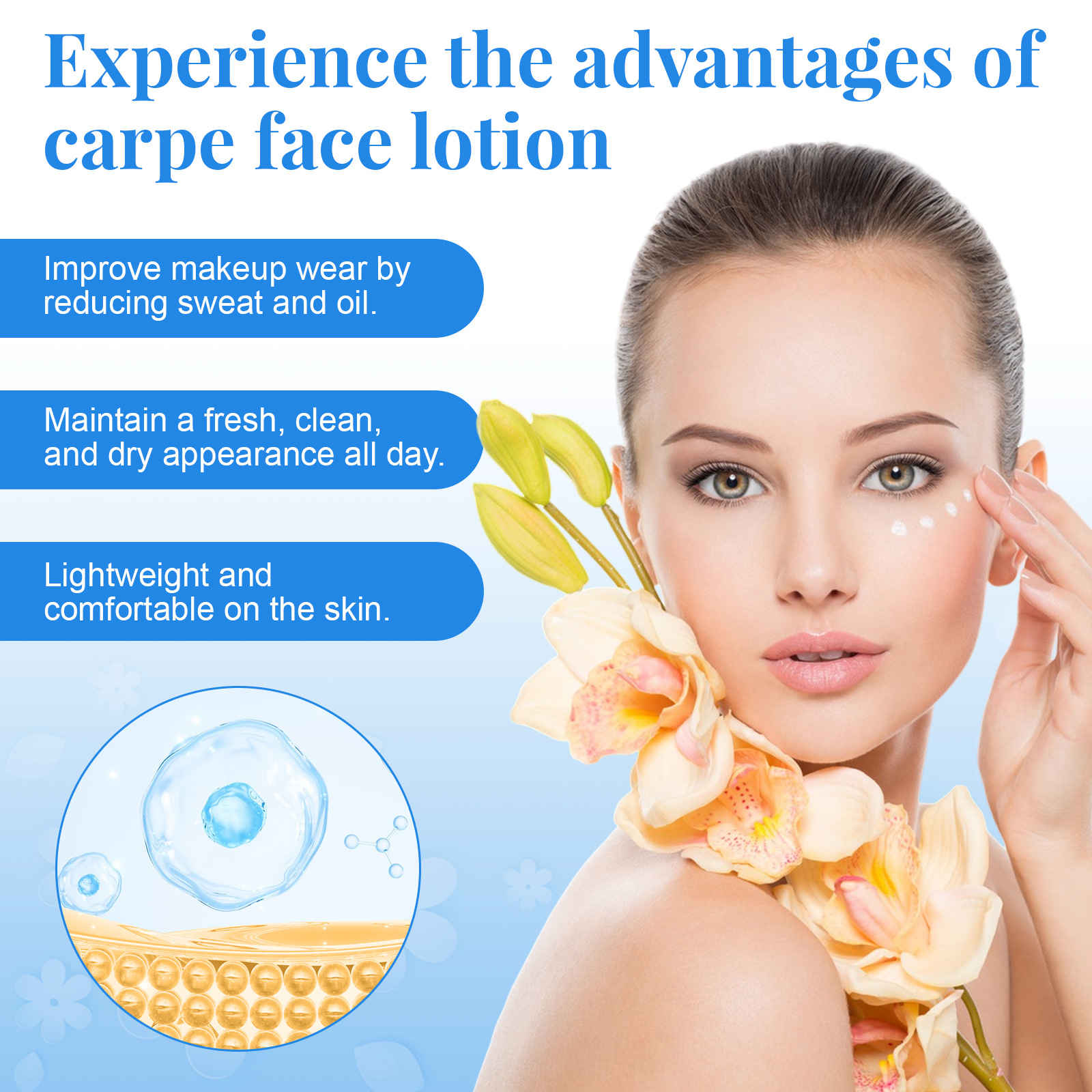 Cross-border ELAIMEI Facial antiperspirant anti-sweat cream dry and mild non-irritating non-floral makeup antiperspirant cream 60ml