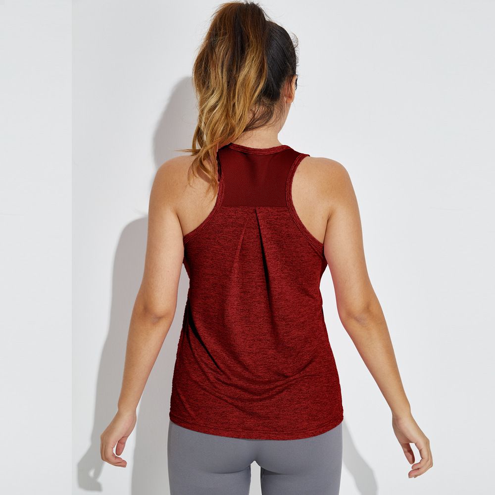 Loose Sports Top Women's Slim Yoga Sleeveless Mesh Beautiful Back Vest Running Training Fitness Vest Summer