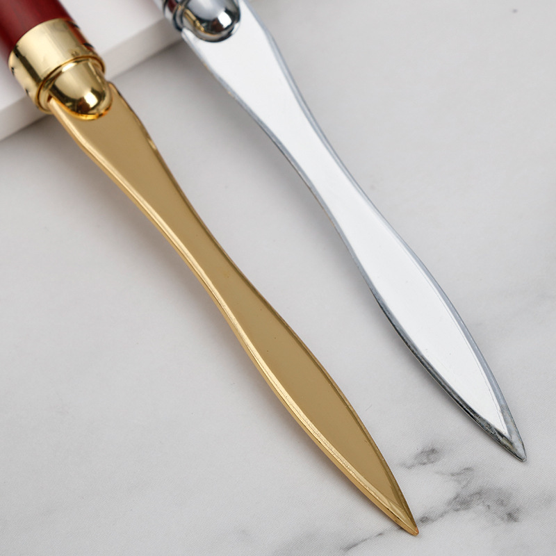 New mahogany letter opener multifunctional tool pen open express outdoor self-defense metal pen printing logo gift pen