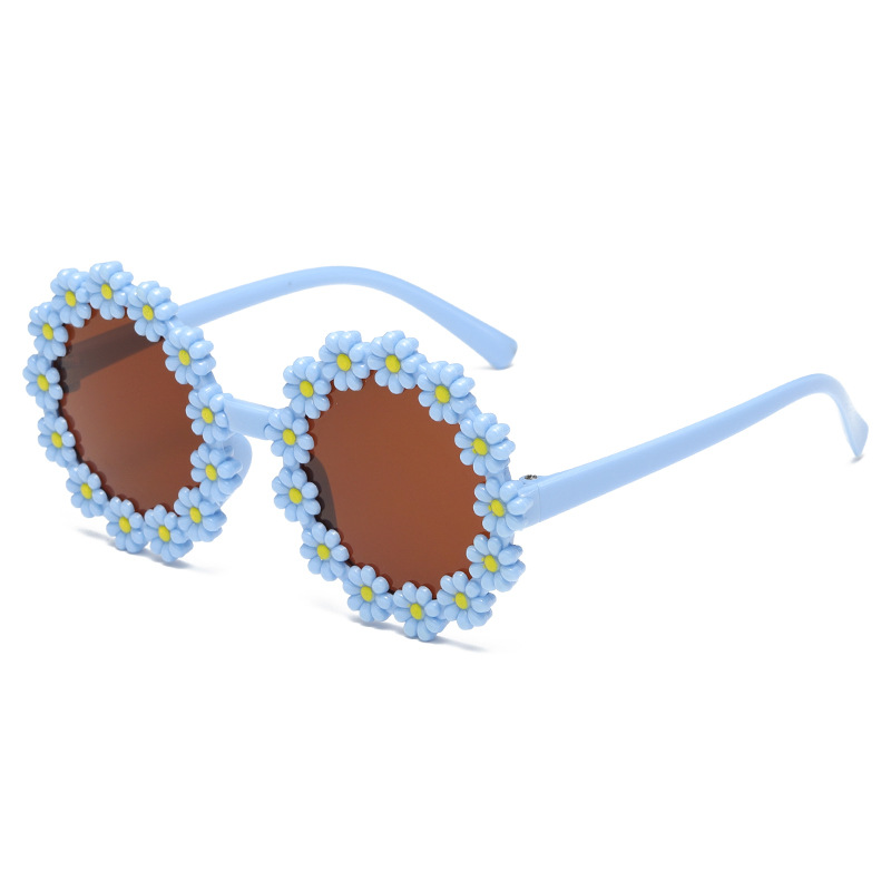 Children's sunglasses fashion new decorative boys and girls cartoon glasses cute small flower Daisy sunglasses
