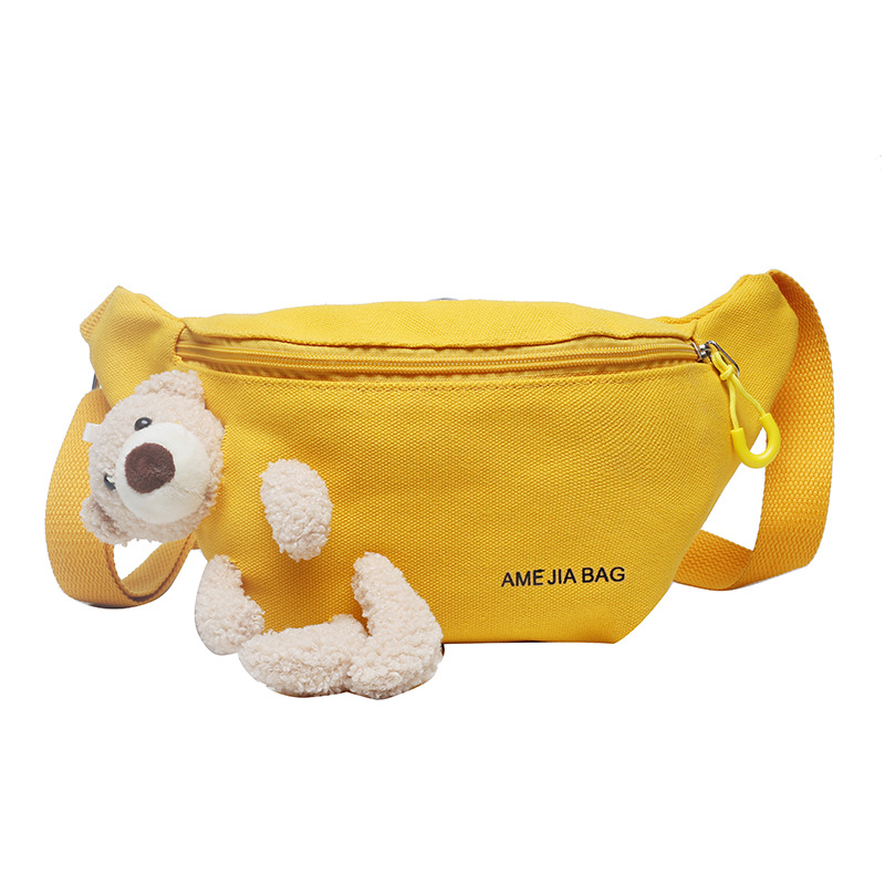 Children's Bag Cute Waist Bag Crossbody Bag Fashion All-match Boys' and Girls' Chest Bag Canvas Little Girl Princess Travel Bag