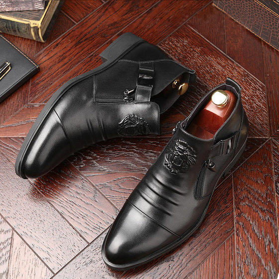 HPIOPL5010 cross-border Men's embossed Martin boots double-sided zipper European and American fashion boots men's boots men