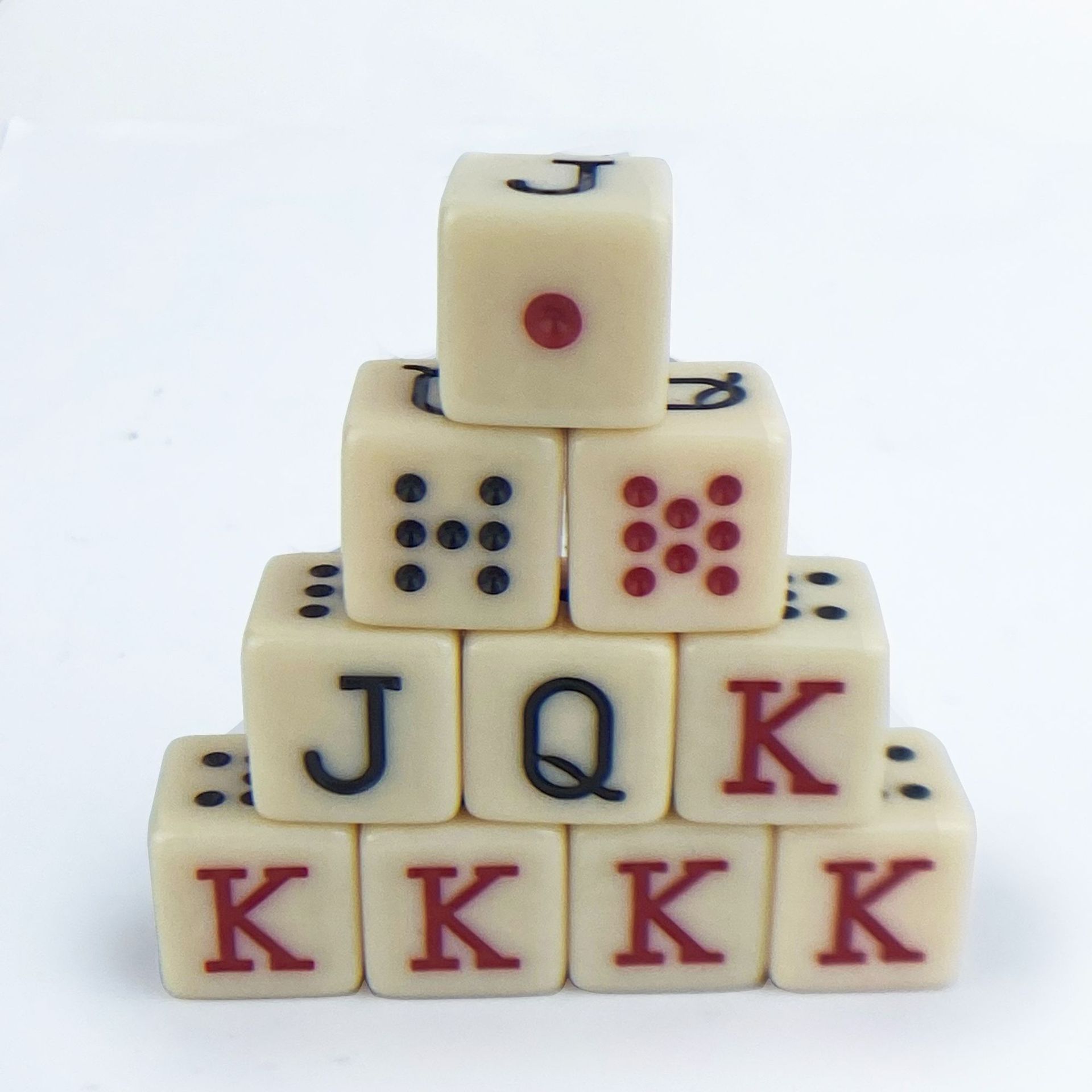 Acrylic 16mmJQK6-sided dice cross-border e-commerce retro khaki game board game dice poker dice