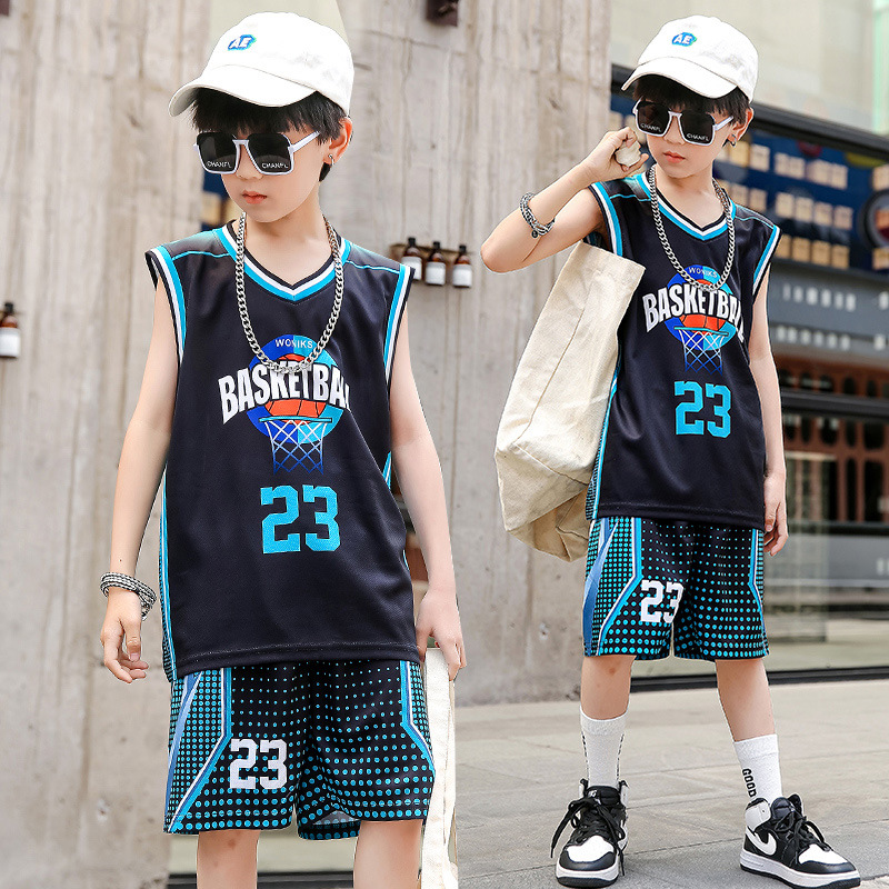 Cross-border for 2025 summer children's sports suit basketball clothes men's quick-drying training clothes children's jerseys wholesale