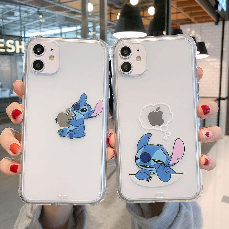 史迪仔適用蘋果12pro手機殼iphone15pro全包11透明卡通14硅膠軟殼