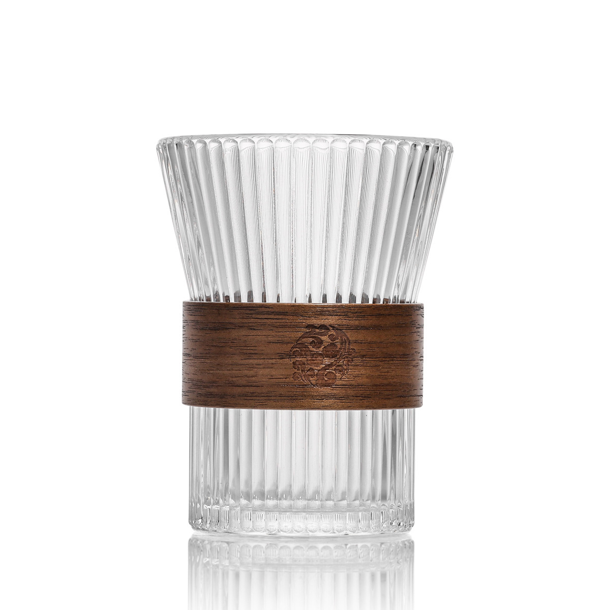 Wholesale Japanese coffee cup heat-resistant glass cup tea hand punch hanging ear coffee cup high color value vertical grain hot tea cup