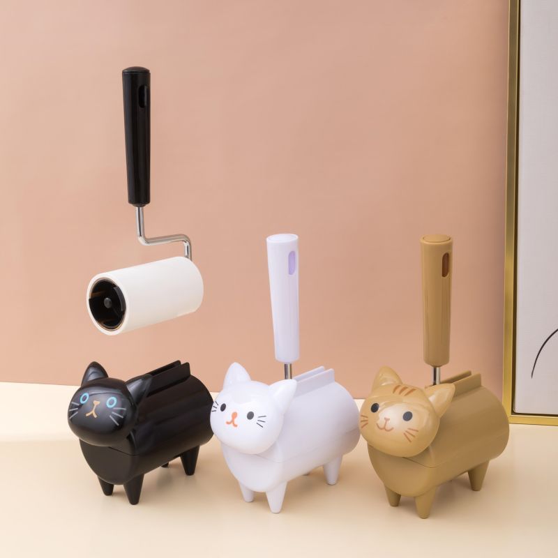 粘着毛器の漫画のローラーは日本の携帯用の粘着紙のペットの粘着毛の猫の除毛器を引き裂くことができます。|undefined